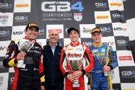 Race 2 Podium (l-r) Max Marzorati - Hillspeed GB4 , David Brabham (AUS), Nikolas Taylor - Fortec Motorsport GB4, Jarrod Waberski - Kevin Mills Racing GB4
